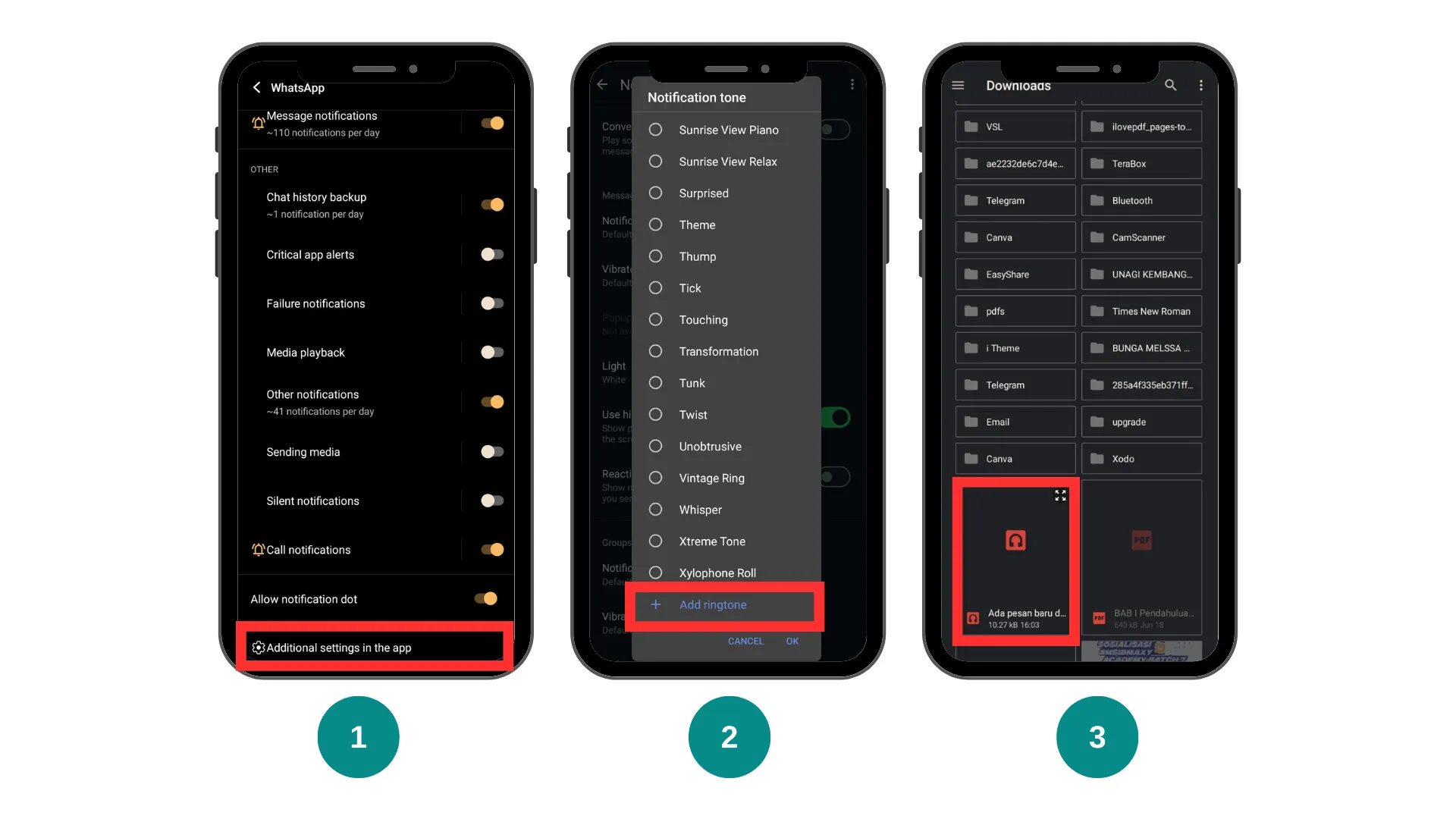 cara mengganti nada dering whatsapp dengan suara google