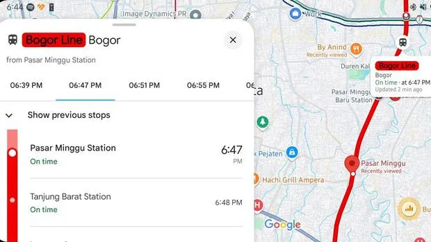 google maps lacak lokasi kereta mudik
