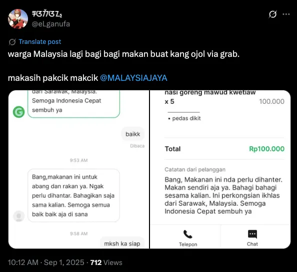 Netizen asing dukung driver ojol