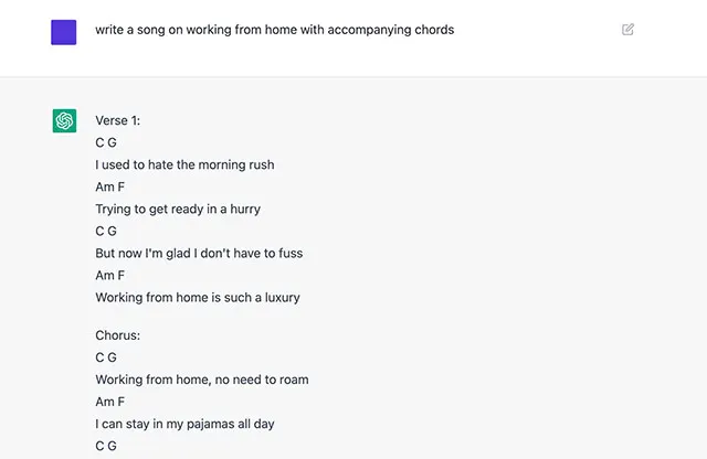using chatgpt to write music with chords