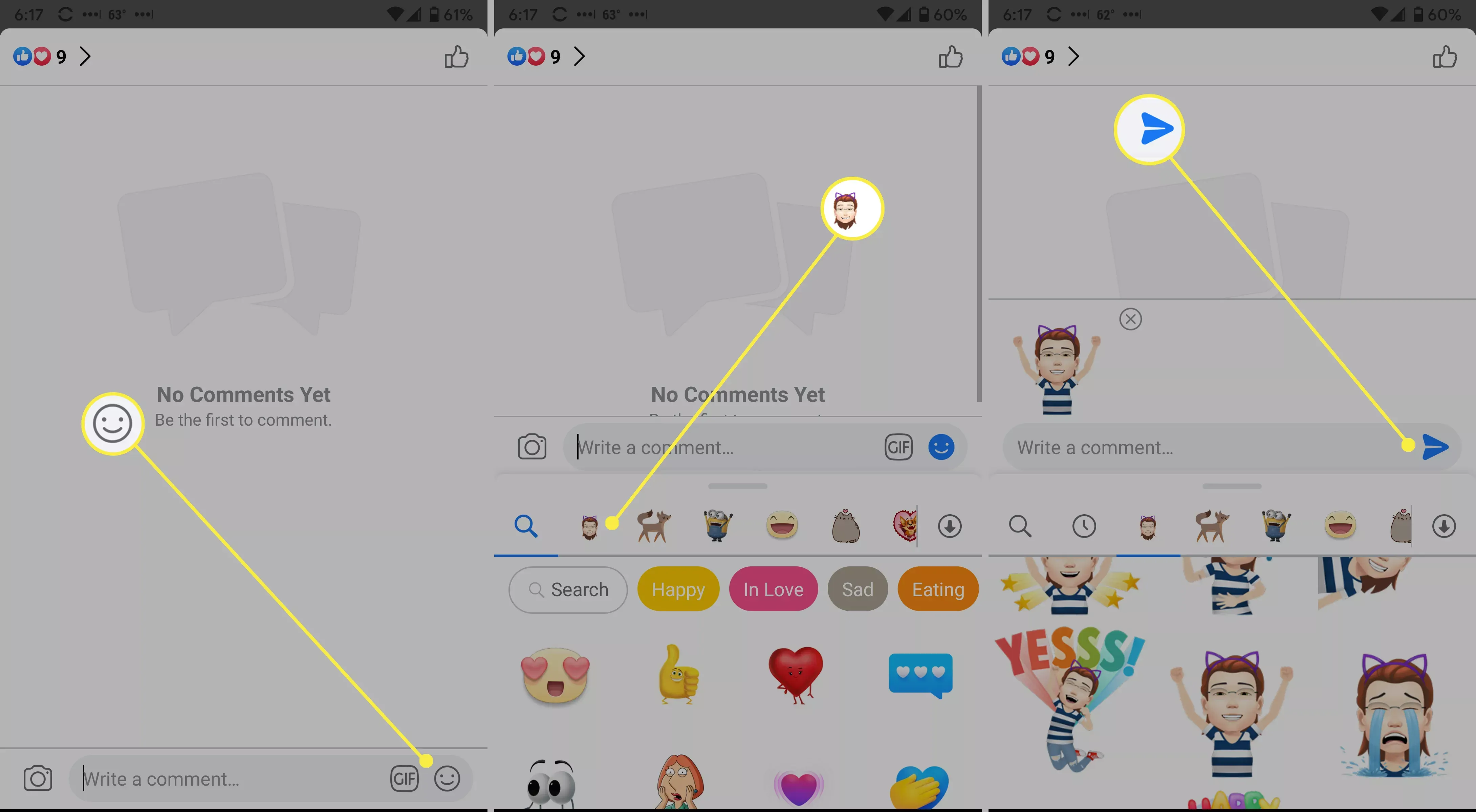 Editing a Facebook Avatar.