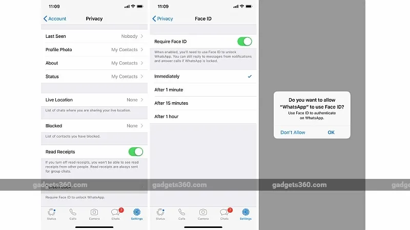 whatsapp iphone otentikasi biometrik wajah id touch id gadget 360 WhatsApp