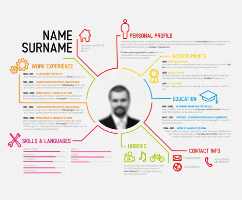 Creative resume template design vectors 04 free download