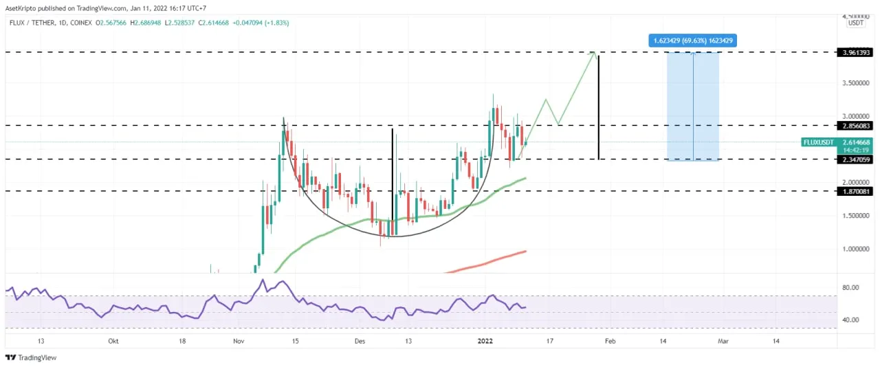 Ilustrasi grafik aset Flux (FLUX).