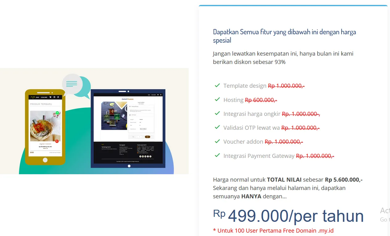 BuatToko Website Ecommerce Murah dan Gampang! Hanya 499 rb