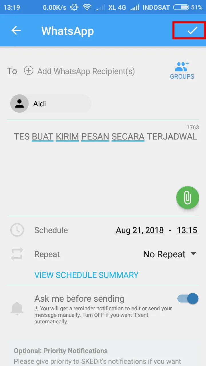 2 Cara Buat Jadwal Kirim Pesan WhatsApp di Android