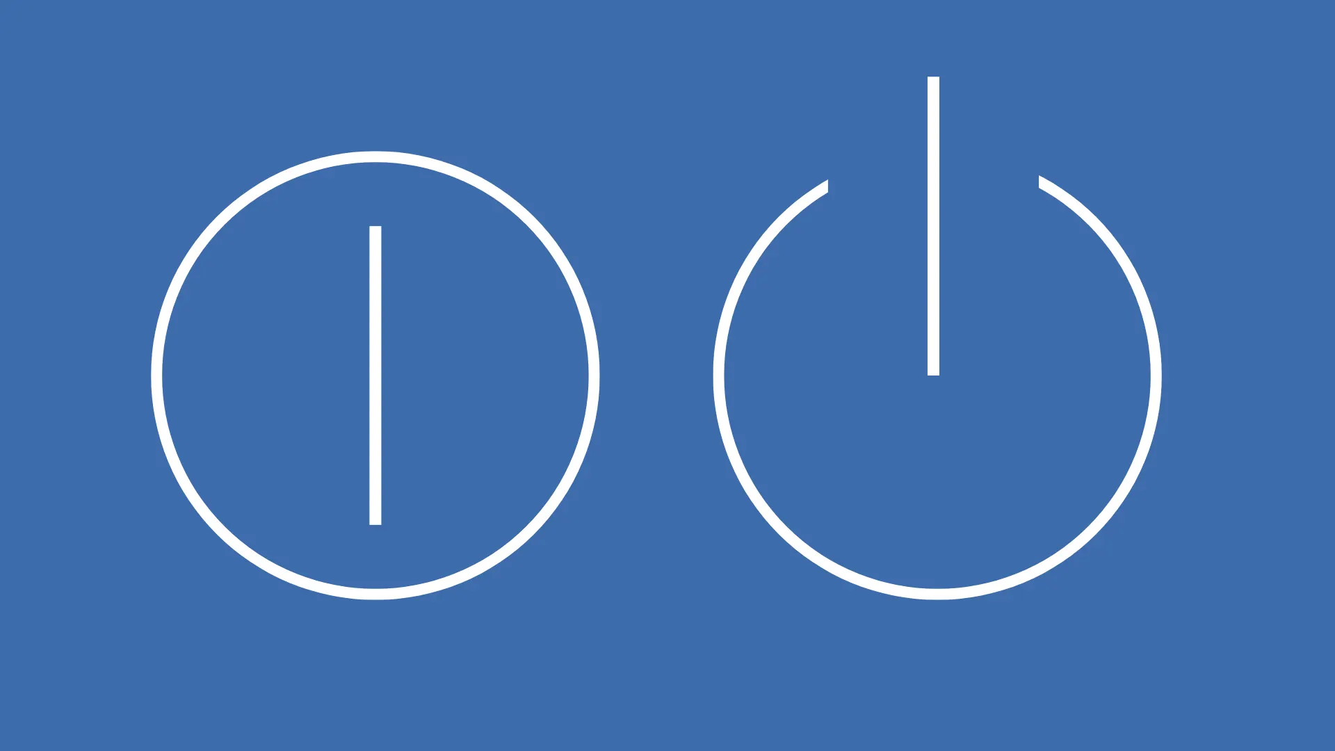 tanda i dan o di tombol power