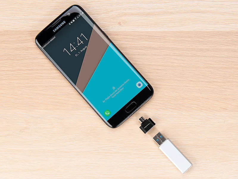 PEARL 2er-Set OTG-USB-Adapter, Alu-Gehäuse, USB-Buchse auf Micro-USB-Stecker