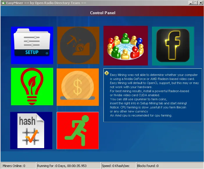 Ilustrasi software EasyMiner