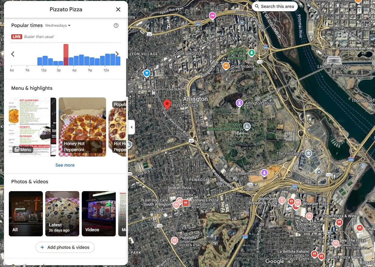 Pentagon Pizza Index