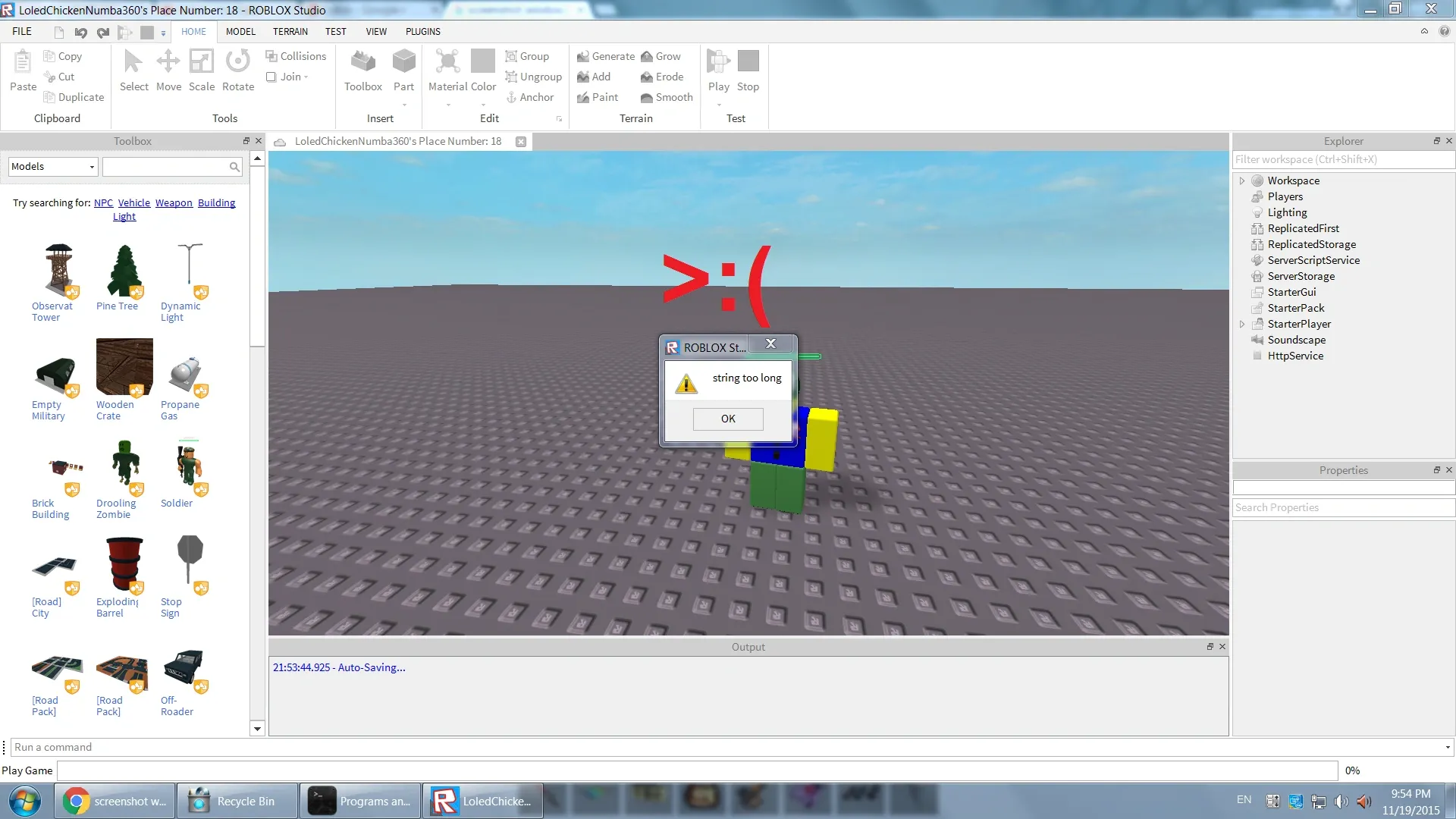 A Robloxianis making a Roblox game