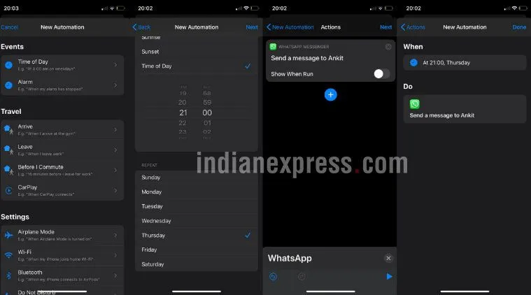 Cara schedule atau menjadwalkan pesan di WhatsApp di iOS.