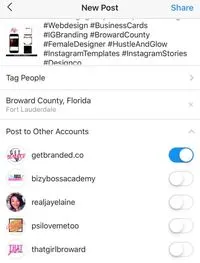 Fitur baru Instagram 'Post to Other Accounts'