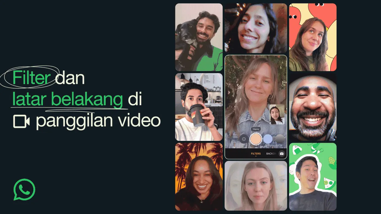 WhatsApp filter dan latar belakang video call